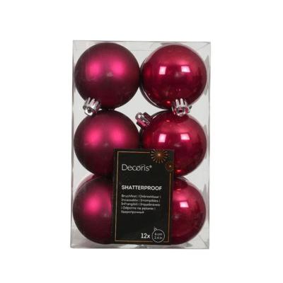 Kerstballen kunststof d6 cm pink 12 st Decoris - Decoris Kerstballen kunststof d6 cm pink 12 st Decoris - Decoris