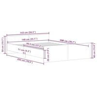 Bedframe zonder matras 140x200 cm bewerkt hout oud hout - thumbnail