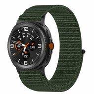 Sportloop nylon bandje - Donkergroen - Samsung Galaxy Watch 8 Classic - 46mm Sportloop nylon bandje - Donkergroen - Samsung Galaxy Watch 8 Classic - 46mm