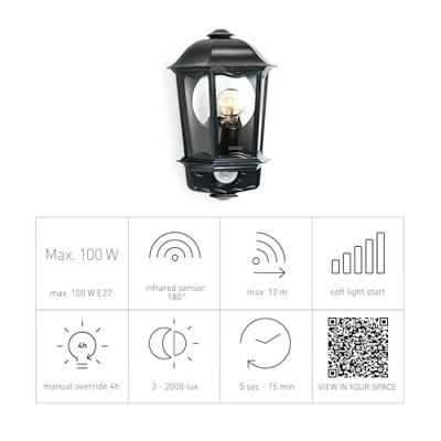 Steinel L190S Sensorlamp Zwart - 644413 - thumbnail