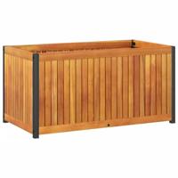 Plantenbak 85x45x44 cm massief acaciahout en staal - thumbnail