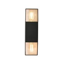 QAZQA Buiten wandlamp zwart met smoke kap 2-lichts IP44 - Denmark - thumbnail