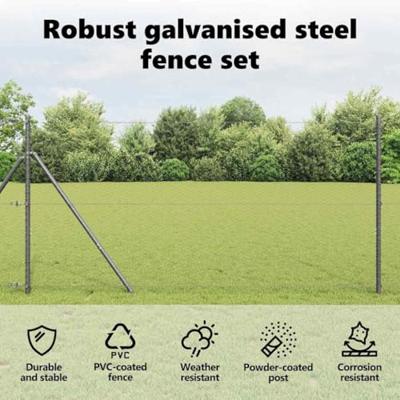 VidaXL Afrasteringspaal grijs 25 x 1 m (25 mm gaas) staal