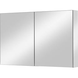 Ben Vario Spiegelkast 2 gelijke delen met spiegelmelamine omtrokken zijpanelen 100x14x75 cm Ben Vario Spiegelkast 2 gelijke delen met spiegelmelamine omtrokken zijpanelen 100x14x75 cm