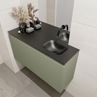 MONDIAZ OLAN 100cm toiletmeubel army. LEX wastafel urban rechts geen kraangat - thumbnail