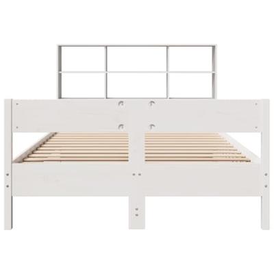 Bed met boekenkast zonder matras grenenhout wit 120x190 cm