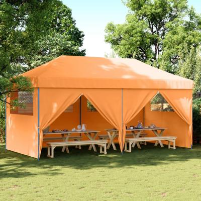 VidaXL Partytent inklapbaar pop-up met 4 zijwanden oranje