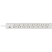 Bachmann 333001 19 inch Stekkerdoos voor patchkast 1 HE Geaarde contactdoos Grijs - thumbnail