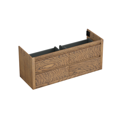 Onderkast Forzalaqua Gela 140x51x60 Cm 4 Softclose Lades Eiken Castle Brown