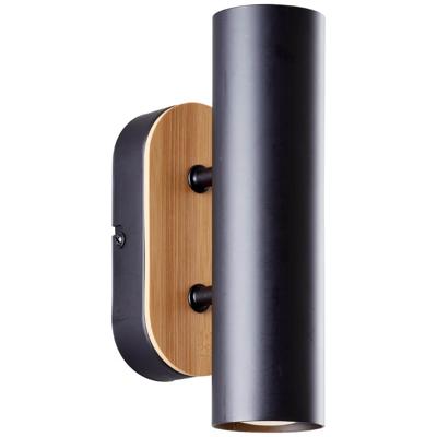 Brilliant WandlampNiels zwart met hout - 99774/76