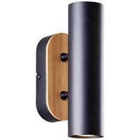 Brilliant WandlampNiels zwart met hout - 99774/76 - thumbnail