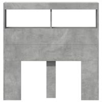 Hoofdbordkast met LED-verlichting 100x17x102 cm betongrijs - thumbnail