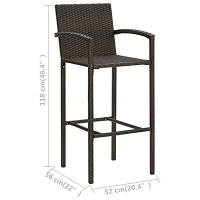 Barkrukken 4 st poly rattan bruin - thumbnail