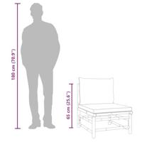 Tuinmiddenbank met kussens bamboe groen - thumbnail