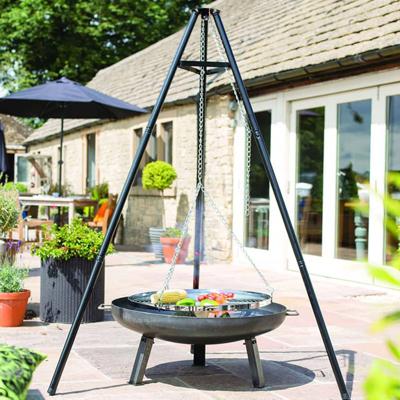 BBQ Tripod - Food&Fire - Driepoot met Rooster - Zwart - Staal - Ø65 cm