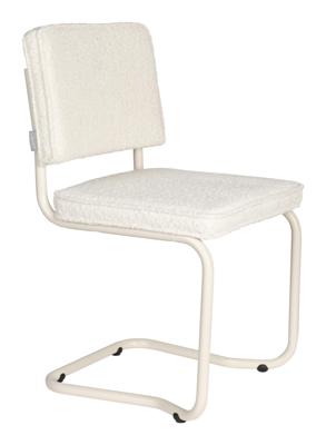 Zuiver Eetkamerstoel 'Ridge' Kink, Bouclé, kleur Off White