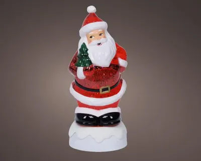 Lumineo led waterspinner kerstman met boom warm wit