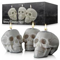 Schedel kaarsen (set van 3) - thumbnail