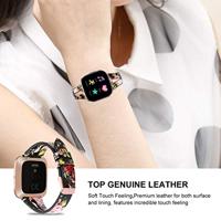 Fitbit Versa 1 / 2 & Lite bandje TPU leer - Bloemenprint - thumbnail