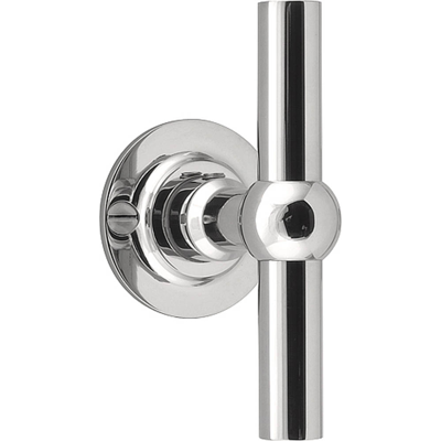 Formani FERROVIA FVT100/48 deurkruk T-model ongeveerd op rozet - gepolijst RVS