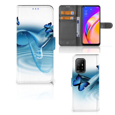 OPPO Reno5 Z | A94 5G | Telefoonhoesje | Met pasjeshouder | Vlinders