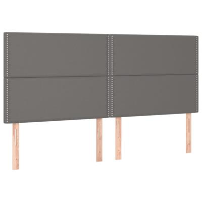 Bedframe met hoofdbord kunstleer grijs 200x200 cm