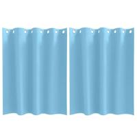 VidaXL Zwart-out gordijnen met ringen 2 pcs lichtblauw 140 x 140 cm - thumbnail