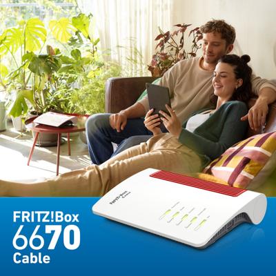 FRITZ! box 6670 cable edition international router (wit/rood)