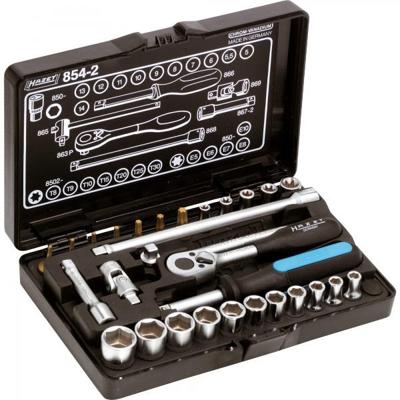 HAZET Dopsleutelset 854-2 - 30-delig - 3 - 14 - PH1 - PH2 - PZ1 - PZ2 - T10 - T30