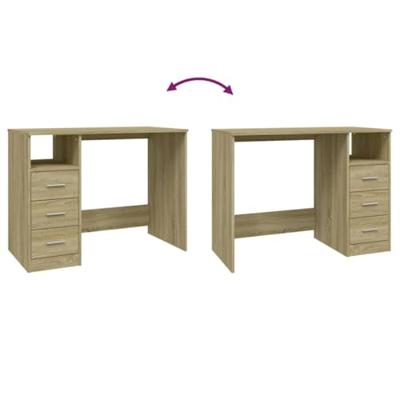 Bureau met lades 102x50x76 cm bewerkt hout sonoma eikenkleurig