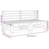 Tuinmiddenbanken 2 st massief grenenhout - thumbnail