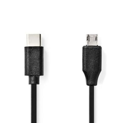 USB-Kabel | USB 2.0 | USB-C Male | USB Micro-B Male | 60 W | 480 Mbps | Vernikkeld | 1.00 m | Rond | PVC | Zwart USB-Kabel | USB 2.0 | USB-C Male | USB Micro-B Male | 60 W | 480 Mbps | Vernikkeld | 1.00 m | Rond | PVC | Zwart