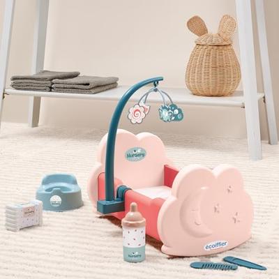 Ecoiffier poppenwieg met accessoires, 6dlg.