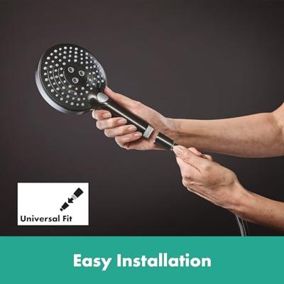 Handdouche HansGrohe Raindance Select S PowderRain 120 3jet Geborsteld Zwart Chroom Handdouche HansGrohe Raindance Select S PowderRain 120 3jet Geborsteld Zwart Chroom