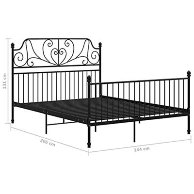 Bedframe metaal zwart 140x200 cm Bedframe metaal zwart 140x200 cm
