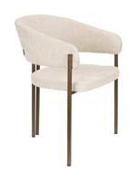 Dutchbone Eetkamerstoel 'Naida' Bouclé, kleur Beige - thumbnail