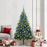 VidaXL Kunstkerstboom met scharnier 300 leds groen 180 cm pvc en pe - thumbnail