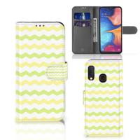 Samsung Galaxy A20e | Telefoon Hoesje | Waves Yellow - thumbnail