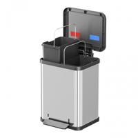 Hailo Oko Duo Plus M Pedaalemmer 2x9L RVS/Zwart - thumbnail