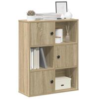 Boekenkast 60x24x76,5 cm bewerkt hout sonoma eikenkleurig - thumbnail