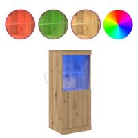 Dressoir artisanaal eikenkleurig 41 x 37 x 100 cm Bewerkt hout - thumbnail