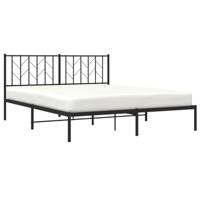 Bedframe met hoofdbord metaal zwart 160x200 cm - thumbnail