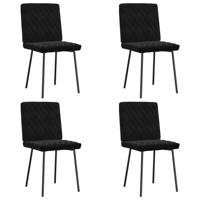 Eetkamerstoelen 4 st fluweel zwart - thumbnail