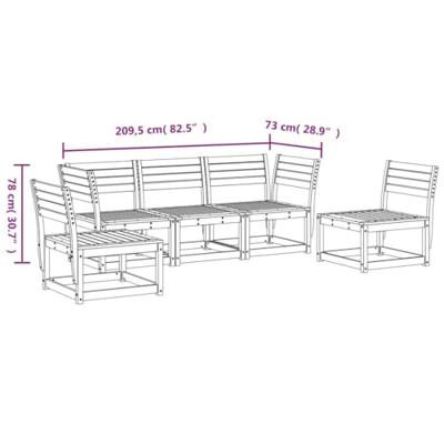 5-delige Loungeset massief douglashout