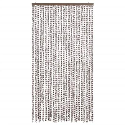 Vliegengordijn 100x220 cm chenille taupe en wit Vliegengordijn 100x220 cm chenille taupe en wit
