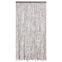 Vliegengordijn 100x220 cm chenille taupe en wit - thumbnail