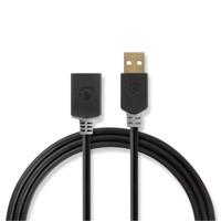 Nedis CCBW60010AT20 Kabel Usb 2.0 A Male - A Female 2,0 M Antraciet - thumbnail