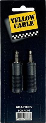 Yellow Cable AD06 3.5 mm TRS Jack male - 6.3 mm female verloop (2 stuks)