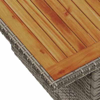 Tuinbankenset met kussen met opslag 7 pcs Grijs poly rattan