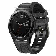 By Qubix - leer + siliconen bandje - Donkergrijs - Compatible met Garmin Instinct 3 / Instinct E - 45mm - Compatible Garmin bandje - Bandbreedte: 22mm - thumbnail